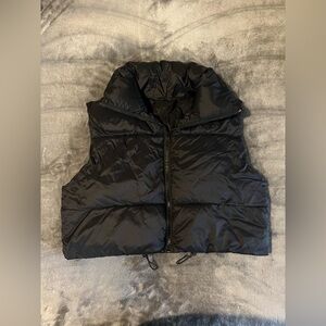 Black puffer vest